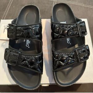 Papillio by Birkenstock Gorgeous Quilted Leather Platform Sandals, NWOT, Size 39